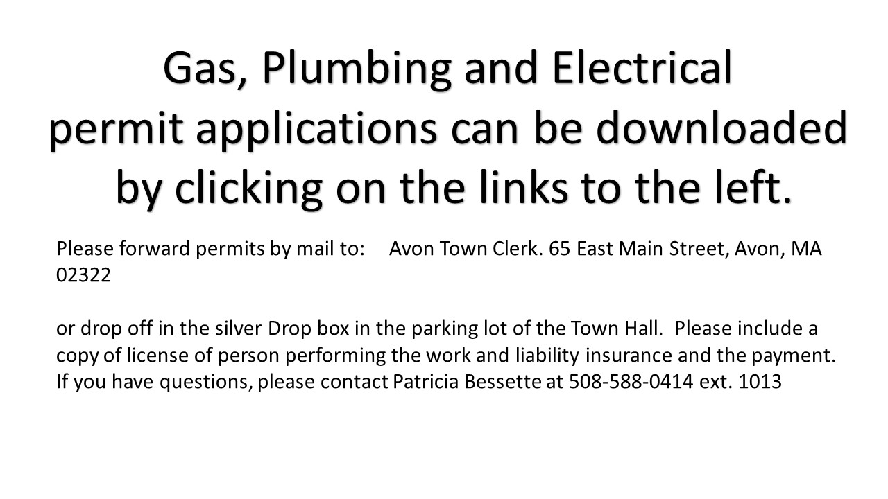 Gas, Plumbing and Electrical Permit Applications