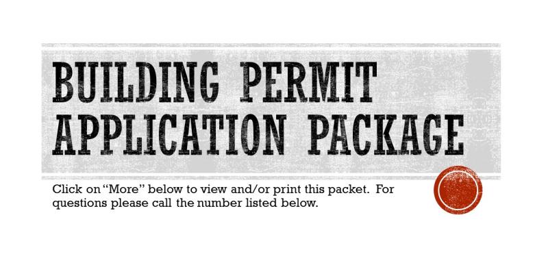 Building Permit Packet